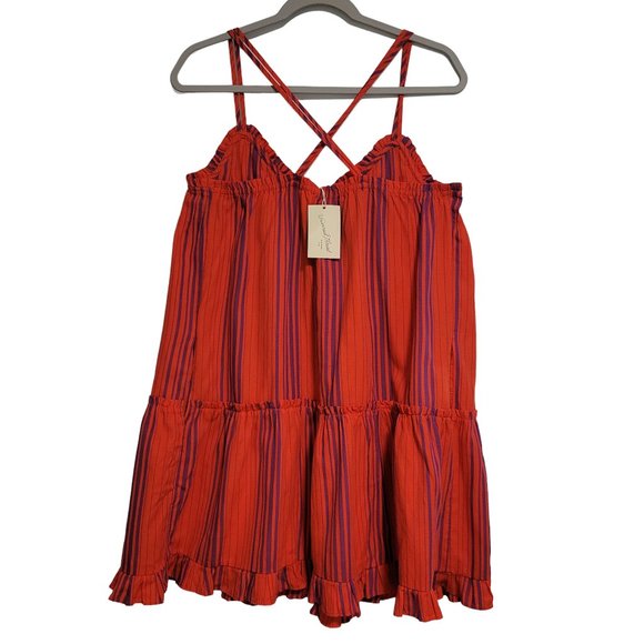 Universal Thread Red Purple Criss Cross Straps Pockets Size Small - Picture 3 of 5